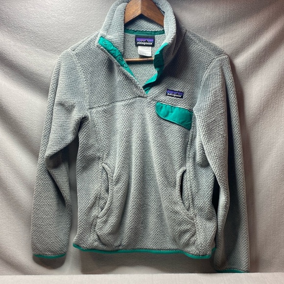 Patagonia gray and teal t snap pullover size small - Picture 1 of 6